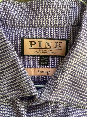 Thomas Pink Purple and White Patterned Dress Shirt